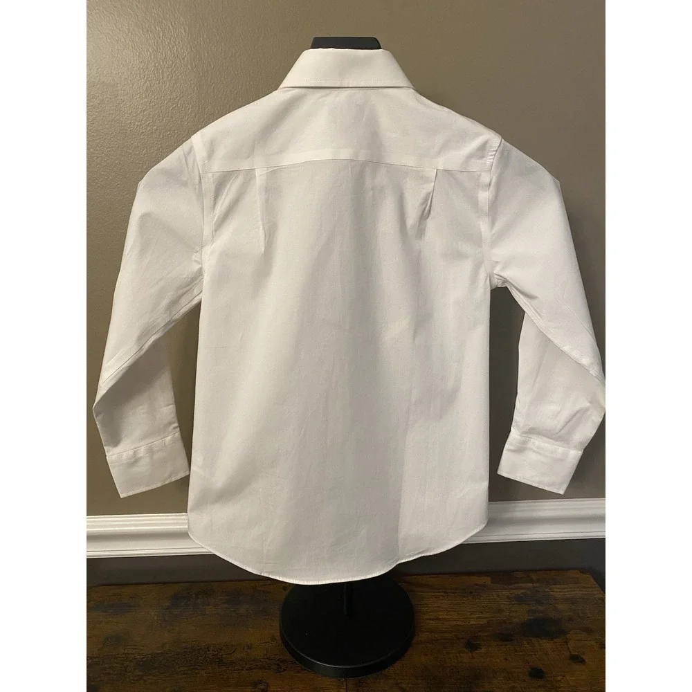 Jcrew Factory Crewcuts Boys Long Sleeve Thompson Shirt Size 6-7 White